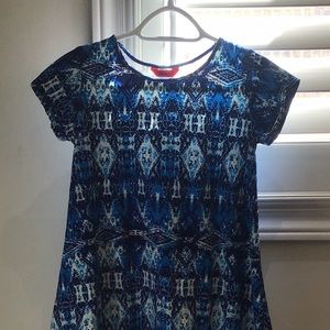 Girls t shirt, 1st kiss, 14/16, blue/white.